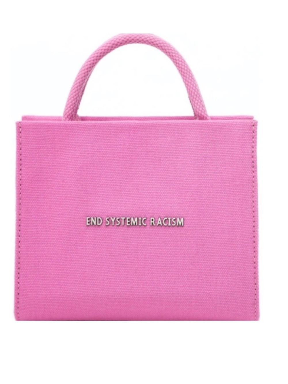 Brandon Blackwood - End Systemic Racism Pink Canvas mini tote